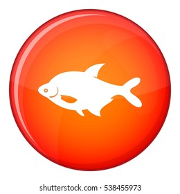 Fish icon in red circle isolated on white background vector illustration
