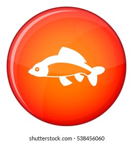 Fish icon in red circle isolated on white background vector illustration