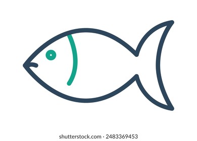 Fish icon. icon related to Omega  3, healthy fats or protein source. line icon style. nutrition elements vector illustration