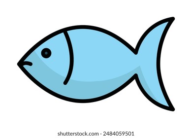 Fish icon. icon related to Omega  3, healthy fats or protein source. colored outline icon style. nutrition elements vector illustration