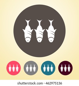 Fish Icon in round shape. 