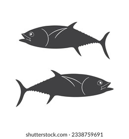 Fish icon, seafood or farm water animal isolated flat design vector illustration on white background.