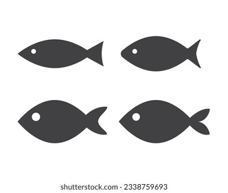 Fish icon, seafood or farm water animal isolated flat design vector illustration on white background.