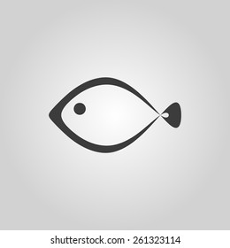 The fish icon. Seafood symbol. Flat Vector illustration