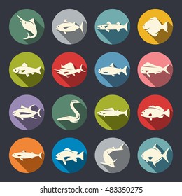 Fish icon set
