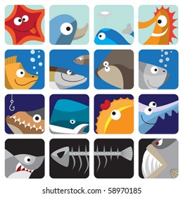 Fish icon set
