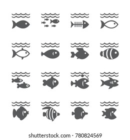 Fish icon set