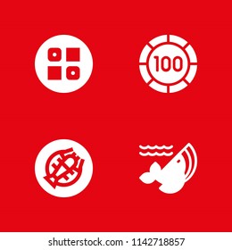 fish icon set. chip, whale and sushi vector icon for graphic design and web