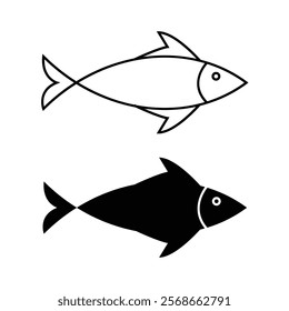 fish icon set for food apps and website design