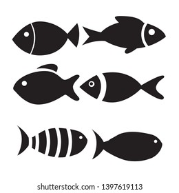 fish icon set isolated on white background