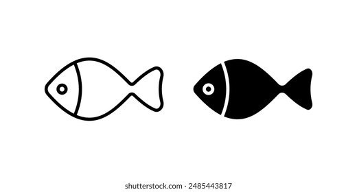 Fish icon set. for mobile concept and web design. vector illustration on white background