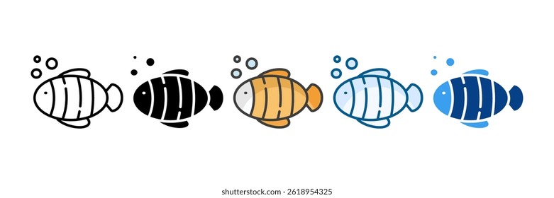Fish Icon Set Multiple Style Collection