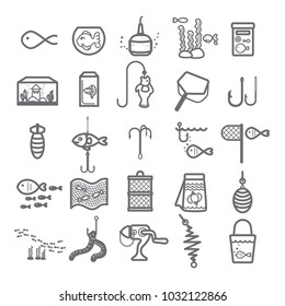 Fish icon set for pet shop 