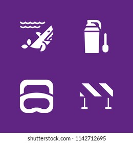 fish icon set. shark, diving and barrier vector icon for graphic design and web