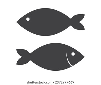 Fish icon set simple silhouette flat style vector illustration on white background.