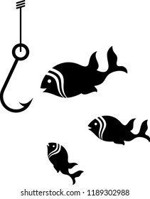Ícone de peixe definir ilustração de vetor