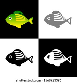 Fish icon set, vector illustration 