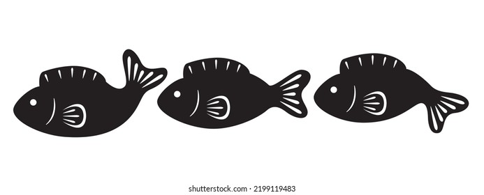 fish icon, fish icon set, fish vector illustration