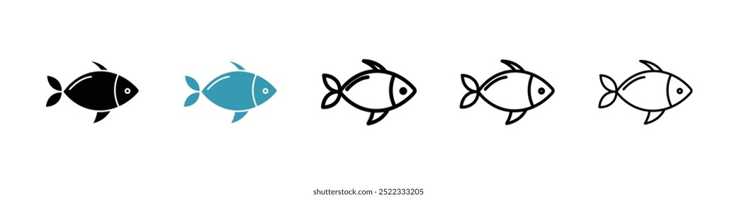Fish icon set. vector illustration for apps and web designs