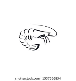 
Fish icon. shrimp logo template. Creative vector symbol of a fishing club or fish shop.