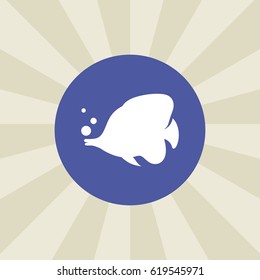 fish icon. sign design. background