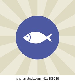 fish icon. sign design. background