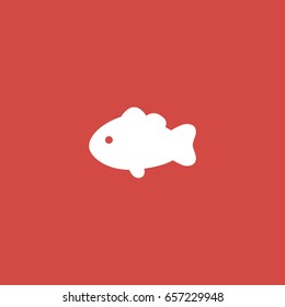 fish icon. sign design. red background