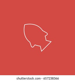 fish icon. sign design. red background