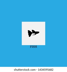 fish icon sign signifier vector