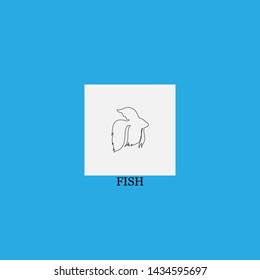 fish icon sign signifier vector