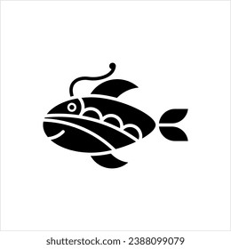 Fish Icon, Fish Silhouette, Aquatic Craniate Animal Vector Art Illustration
