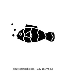 Fish icon silhouette design template isolated