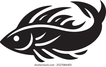 A fish icon silhouette vector art