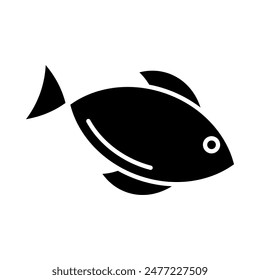 fish icon, silhouette vector isolated on white background. simple and modern design