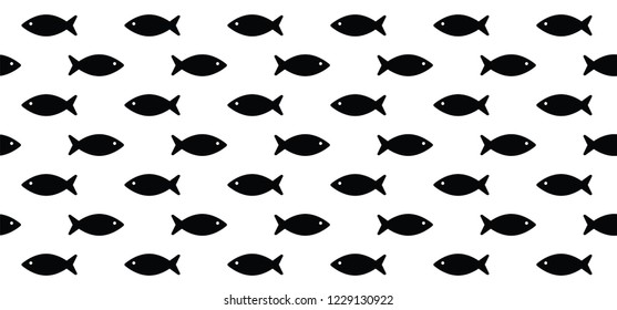 Fish icon silhouettes pattern. School of fish groups. Vector water print sign. Shark, dolphin, whale sea ocean. Fishing symbol waves banner. Animals day banner.