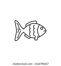 Fish Icon Simple Black Lines On Stock Vector (Royalty Free) 2164790657 ...