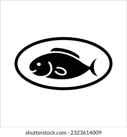 ícono de pescado arte de diseño simple eps10