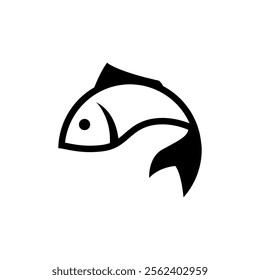 Fish icon, simple icon design illustration