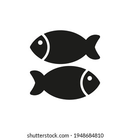Fish icon. Simple flat vector illustration on a white background.