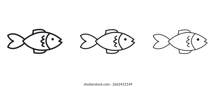 Icono de pescado diseño de línea simple - Ilustración vectorial simple