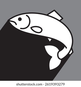 fish icon simple linear chub, vector illustration