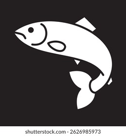 ícone peixe simples linear chub, ilustração vetorial
