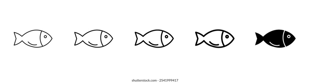 fish icon Simple outline illustration