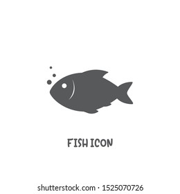 Fish icon simple silhouette flat style vector illustration on white background.