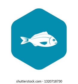 Fish icon in simple style isolated on white background