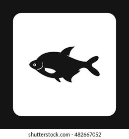 Fish icon in simple style isolated on white background. Sea creatures symbol vector illustration