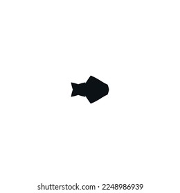 Fish icon. Simple style fish restaurant big sale poster background symbol. Fish shop brand logo design element. Fish t-shirt printing. Vector for sticker.