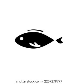 Fish icon. Simple style fish restaurant poster background symbol. Fish brand logo design element. Fish t-shirt printing. vector for sticker.