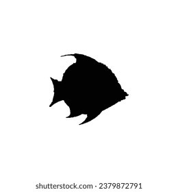 Fish icon. Simple style fish restaurant big sale poster background symbol. Fish shop brand logo design element. Fish t-shirt printing. Vector for sticker.