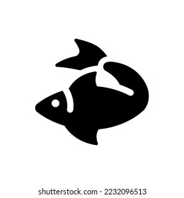 Icono de pescado (ilustración simple vectorial)